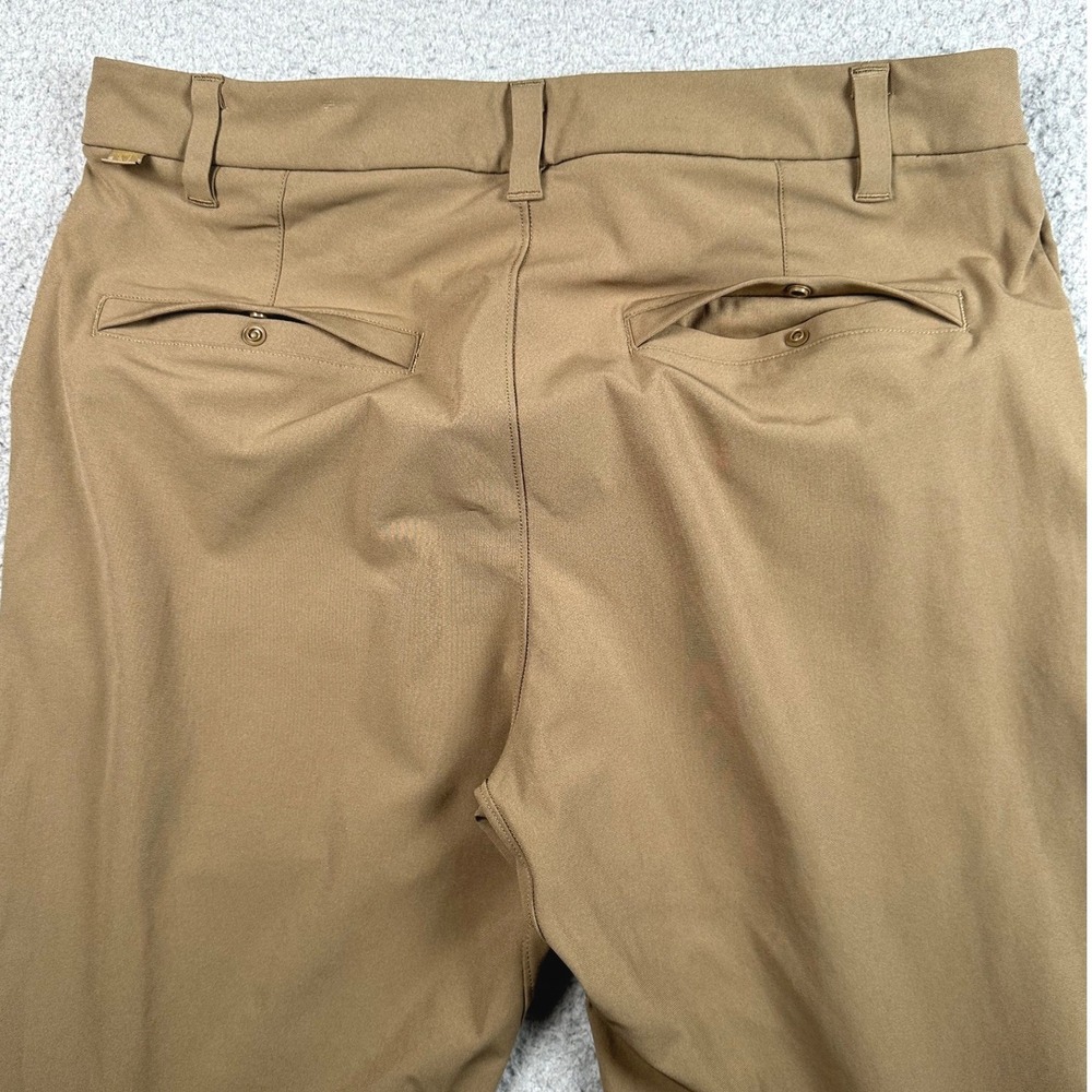 Lululemon Commission Slim Pant Mens 32x33 Brown Warpstreme Chino ABC Golf Travel - Picture 8 of 16